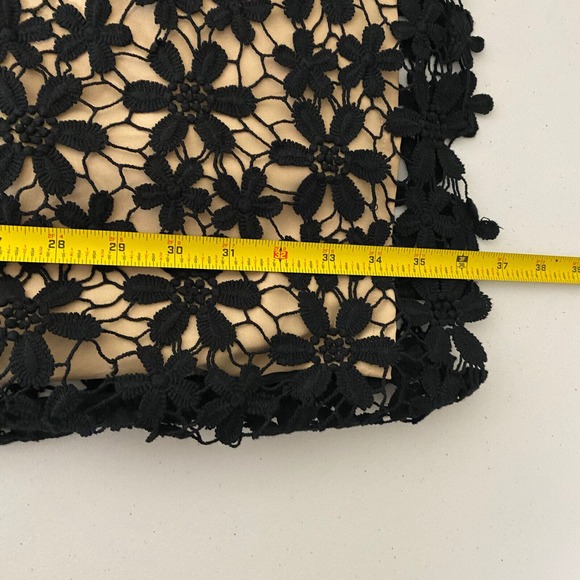 HOSS INTROPIA WOMAN’S BLACK & NUDE CROCHET LACE LINED DRESS SIZE 40. - Picture 10 of 11